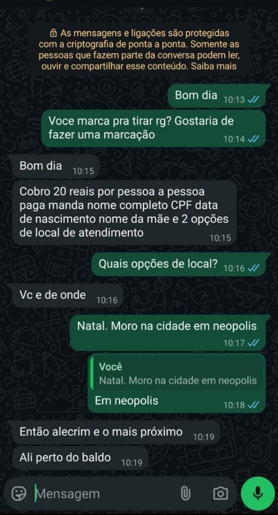 RG gratuito: agendamento privado pode colocar cidadão em risco